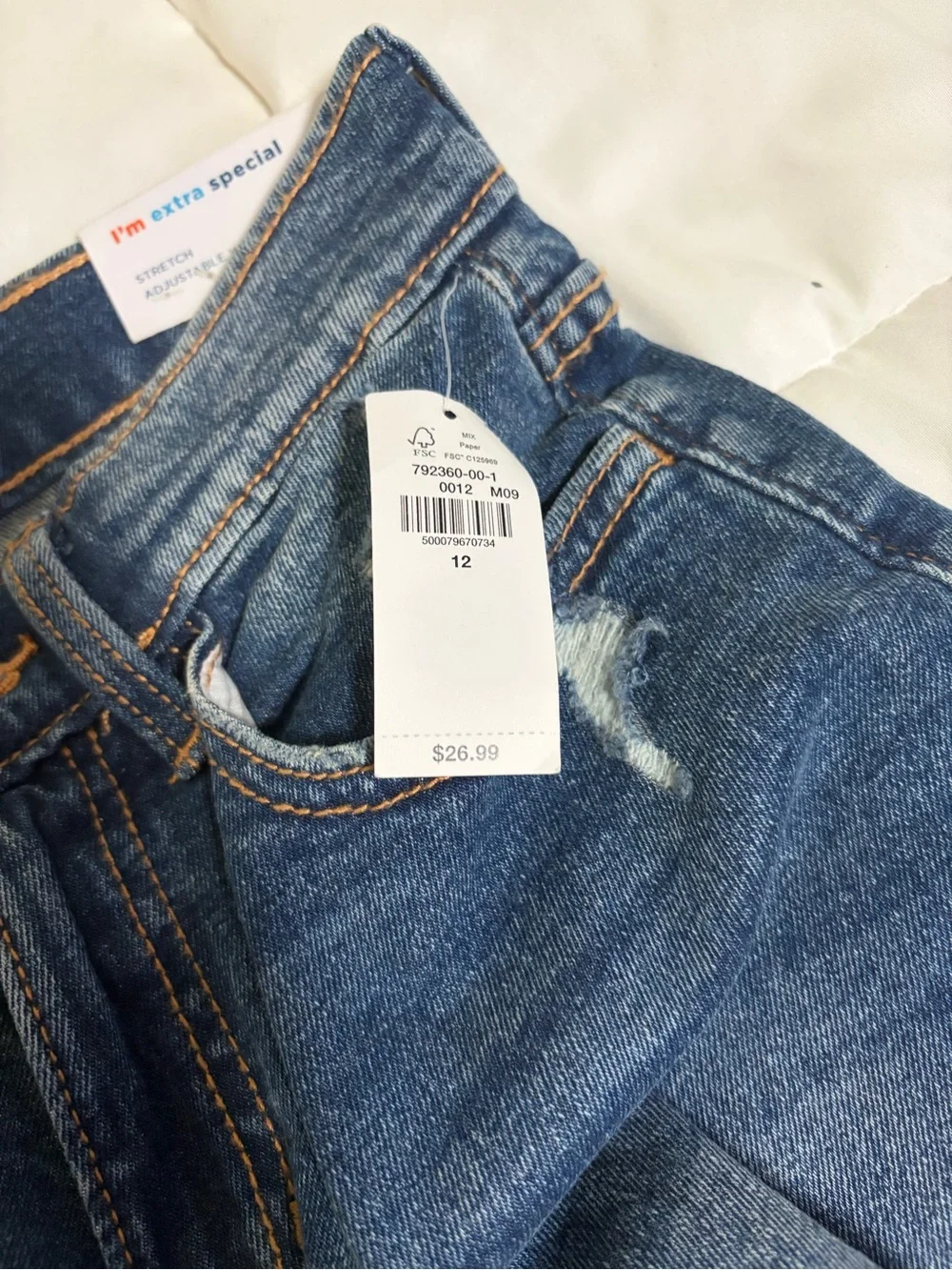Old Navy Kids Dark Blue Denim Cutoff Shorts Stretch Waistband NWT Size 12